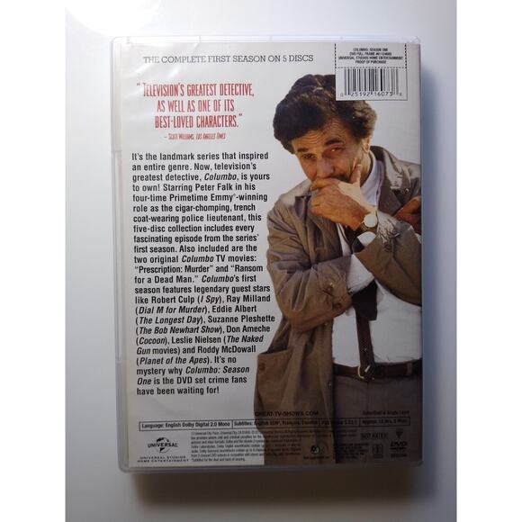 Columbo Season One DVD, 1971 Drama Cops Police Crime Murder Peter Falk Detective - Picture 6 of 6